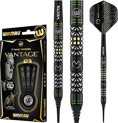 WINMAU Michael Van Gerwen MvG Vantage 21 Gramm Profi Wolfram Steeltip Dartpfeile Set mit Flights und Schäfte