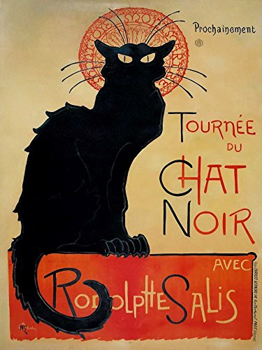 Feeling at home KUNSTDRUCK auf MATTE PAPIER 220gr Tournee du Chat Noir Steinlen Theophile - Jahrgang vertikale Poster Tournee du Chat Noir Bild auf Papier cm_125_X_94