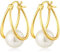 Perlenohrringe Gold Hängend Ohrringe Gold Perle Silber Ohrringe Damen 925 Hängend Creolen mit Perle Ohrhänger Vergoldet