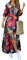 YMING Femme Robe Lâche Maxi Robes Chemises Boutonnées Robe Col Revers À Manches Longues Graffiti Rouge 3XL