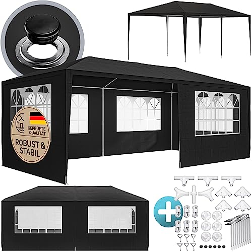 Casaria Gazebo da Giardino 3x6m Protezione UV 18m² Idrorepellente 6 Pareti Tenda Feste Padiglione Tendone Giardino