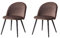 GrandCA HOME Lot de 2 Chaises de Salle à Manger en Velours, Chaises de Cuisine avec Coussin de Siège en Velours Doux, Chaises de Salle à Manger Latérales Rembourrées pour Salon, Marron