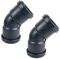 Duraplast UK Push Fit Waste Obtuse Bend 45 Degree has Strong & Durable - PVC Obtuse Waste Pipe Connector 40mm DS is made of Plastic with Ceramic Finish -Black (Pack of 2)