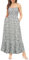 GRACE KARIN Femme Robe de Cocktail Casual Bretelles Spaghetti A-Ligne Dos Nu Robe Décontractée Motif Floral L Fleurs Blanches sur Noir
