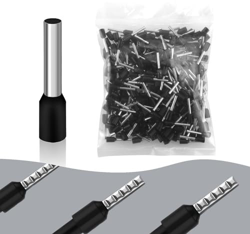 ELNLE Manicotti terminali 1,5 mm2 lunghi 12 mm, isolati, 300 pezzi, colore nero