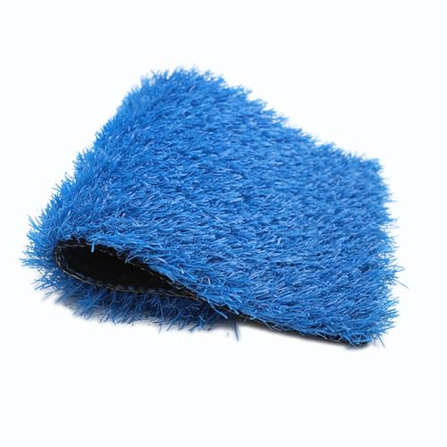 XLIHAWY 4 × 8 Zoll Kunstrasen Indoor Outdoor, Realistisches Künstliches Gras, Künstlicher Rasenteppich Hund Haustiere Matte, Rasenteppich Für Patio Landschaft Hinterhof(Blau)