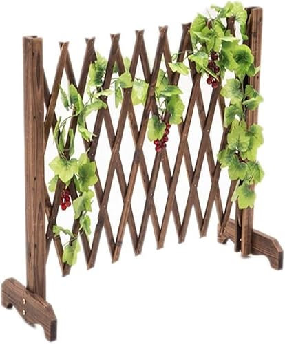 ELzEy Holzzaun/Teleskopzaun/Haustierzaun/Außengartenzaun/Zaun/Gitterdekoration (90 cm)