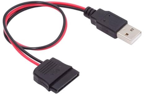 CY DC 5V USB Single to SATA 15Pin Power Cable for 2.5 inch SATA HDD SSD Disk Driver 5V 2A Max