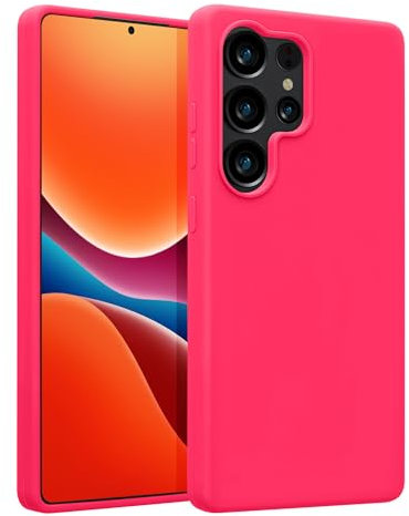 kwmobile Hülle kompatibel mit Samsung Galaxy S25 Ultra Hülle - Silikon Handy Case - Handyhülle weiche Oberfläche - kabelloses Laden - Neon Pink