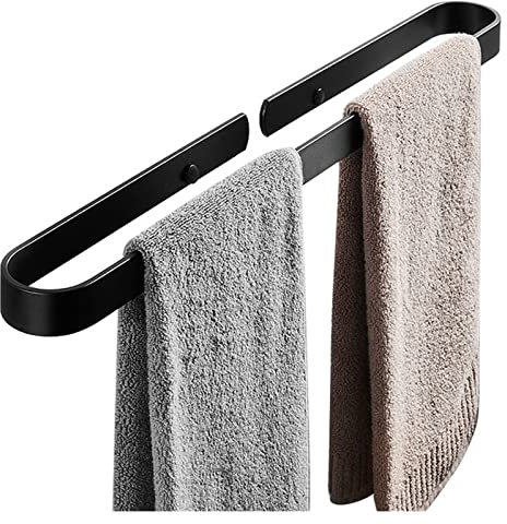 GUIXAN Porte-Serviettes de Salle de Bain, Porte-Serviettes, Espace de Toilette, Serviette de Bain en Aluminium, Cintre de Salle de Bain, Porte-Serviettes, Tige Simple, noir/600 x 70 x 30