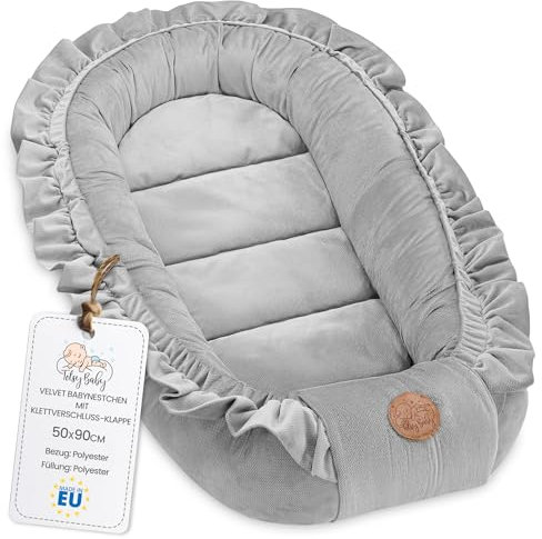 Nestchen Baby - Babynestchen Neugeborene Minky Babynest für Kinderbett Vielseitiges tragbar Nest kuschelnest zubehör für babybett warm Winter coccon Velvet Grau