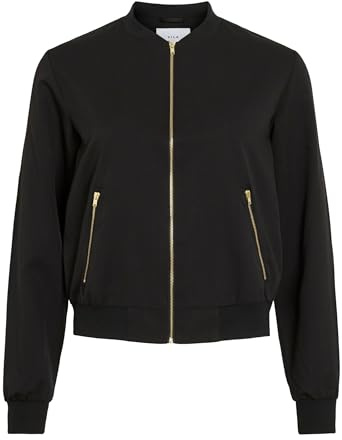 Vila Female Damen Bomberjacke mit Reißverschluss, leichte Übergangsjacke VIBUBBLE Reißverschluss