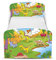 Leomark Kinderbett 160x80 Weiß – Funktionsbett Komplett mit Matratze und Lattenrost – Holz Jugendbett Einzelbett Hausbett für Kinder Kleinkinder UV-Druck (Dinosaurier)