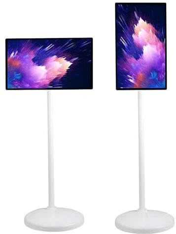 Touchscreen Portable TV 21.5Inch 1080P Portable Smart Monitor, Rotatable Touch Screen Mobile Smart TV Floor Standing Mobile Portable TV,119x51cm