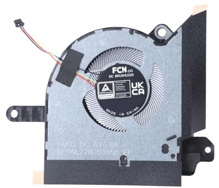 SELVFZ Radiateurs CPU GPU DC5 V 4 broches 4 fils pour ordinateurs portables Ventilateur de rechange pour X13 2023 GV302X GV302XI GV302XV CPU GPU Ventilateur de refroidissement