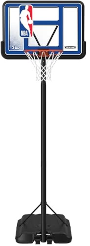 Lifetime NBA League Edition Portable Basketball Hoop, Adjustable Height 7.5-10 Ft, 44 Inch Shatterproof Fusion Backboard, Base with Wheels