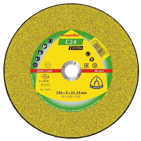 Klingspor 13491 C 24 EX, Trennscheibe, Verpackungseinheit 25, 230X3X22,23, G, 25