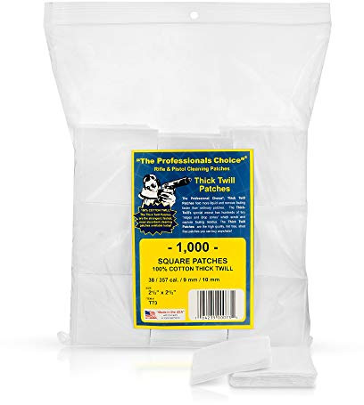 The Professional's Choice Pistol/Rifle Cotton Gun Cleaning Patches | All Calibers | Round & Square | Knit, Twill & Flannel