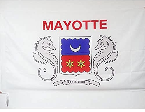 AZ FLAG - Drapeau Mayotte - 150x90 cm - Drapeau Mahorais - France 100% Polyester Avec Fourreau et cordelette - Pavillon 110 g