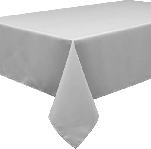 HomeDirect Qualitäts Tischdecke Textil Eckig 150 x 250 cm, Farbe wählbar Zink Hellgrau
