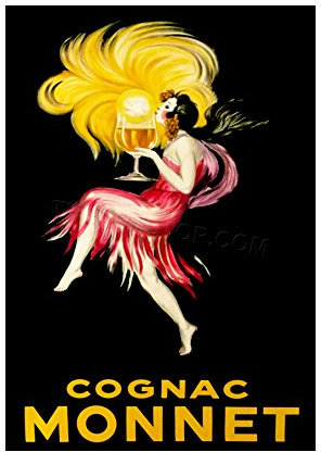 Wee Blue Coo Ad Drink Alcohol Cognac Brandy Girl Glass Red Dress Wall Art Print