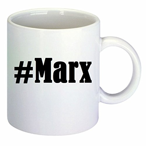 Kaffeetasse #Marx Hashtag Raute Keramik Höhe 9,5cm ? 8cm in Weiß
