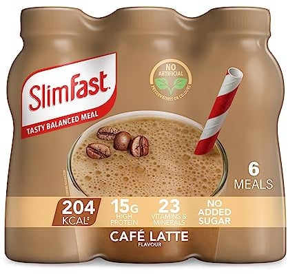 SlimFast Ready To Drink Cafe Latte Shake, 6 x 325ml