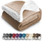 Gräfenstayn® Dicke Kuscheldecke flauschig & super weich - warme Sherpa-Fleecedecke in Lammfell-Optik als Wohndecke, Tagesdecke & Sofadecke - Überwurf Decke Sofa & Couch (Hellbraun 200x150)