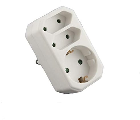 Multistecker Adapterstecker Schutzkontakt KINDERSCHUTZ Verteiler Mehrfachstecker (Senkrecht ohne Schalter)