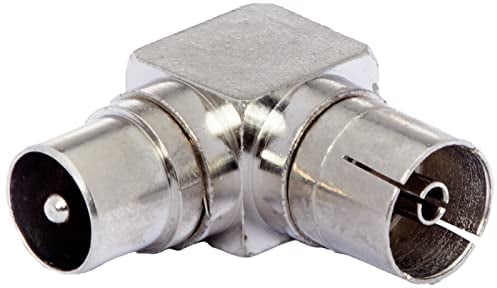 CABLEPELADO Adaptador de Antena Hembra a Macho | Adaptador coaxial IEC Hembra a coaxial IEC Macho | Adaptador coaxial RF acodado 90º | Apto para TV Ariel BK LED 4K 3D UHD TV | 75 Ohm