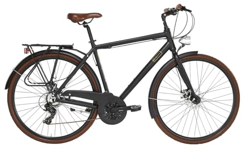ALPINA Bike Comfort - Bicicleta de Hombre de 28 Pulgadas, Color Negro semimate, 21 V