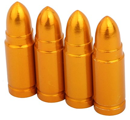 TOMALL Gold Ventilschaftkappen Bullet Style für Bike Motorradreifen