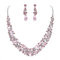 Clearine Parure Gioielli Matrimonio Sposa Collana Orecchini Set per Donne Cristallo austriaco Marquise Grappolo Collo pendente Rosa Argento-fondo