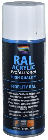 FAREN RAL ACRYLIC, Vernice spray Acrilica 100%, Smalto FIDELITY RAL, Colori Brillanti a Rapida Essiccazione, 400ml (RAL 6011 VERDE RESEDA)(1pz)