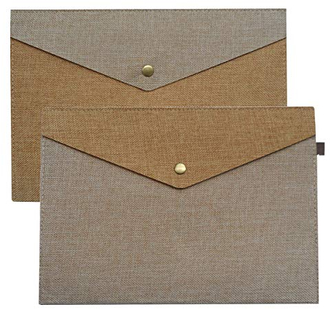 Durable A4 Schnellhefter Dokumentenhalter Portfolio Umschlag Filz Ordner Etui mit Schnappverschluss 2er Set Beige und Braun