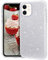 MATEPROX Glitter Case Compatible with iPhone 11 Case Sparkle Sparkly Bling Cute, 3 Layer Hybrid, Anti-Slick Protective Case for iPhone 11 6.1''-Sliver