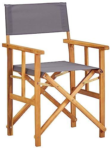 vidaXL Akazienholz Massiv Regiestuhl Gartenstuhl Holzstuhl Klappstuhl Campingstuhl Gartenmöbel Garten Stuhl Faltstuhl Sessel 55x56x88cm