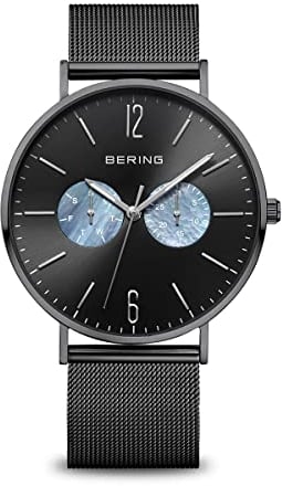 BERING Herren Uhr Quarz Movement - Classic Collection mit Saphirglas 14240-XXX Armbandsuhren - 3 ATM, Schwarz/Schwarz