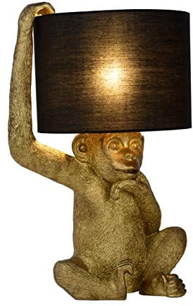 LUCIDE EXTRAVAGANZA CHIMP - Tischlampe - Ø 30 cm - 1xE14 - Schwarz