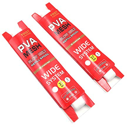 Namvo 2 Piece Slow Release Water Soluble PVA Net Minelayer 5 Metre Nest Builder Fishing Bait Net, Fast Melt PVA Bag (37mm breit)