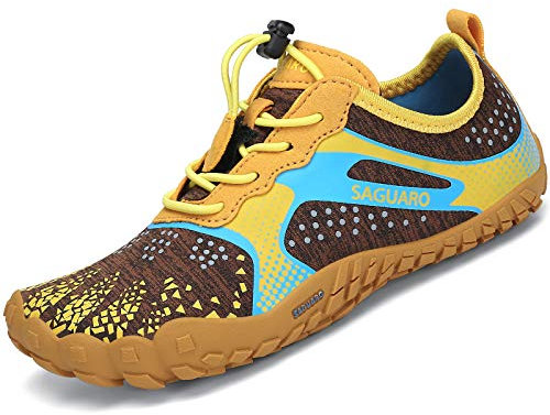 SAGUARO Sommer Jungen Aquaschuhe Kinder Leichte Badeschuhe Schwimmschuhe Wasserschuhe Surfschuhe Strandschuhe Mädchen Gelb Gr.27
