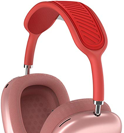 TOLUOHU Kopfbandkissen für Apple AirPods Max, waschbar, weiches Silikon, staubdicht, Airpods Max, Kopfhörer, Zubehör, kompatibel mit Strick-Mesh-Baldachin, Rot