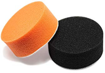 Polierpad Set 2 teilig Ersatzpads orange schwarz zum Vorpolieren und Nachpolieren passend für die Parkside Polierer PAAP 12 B2 LIDL IAN 338173 und IAN 341740