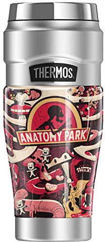 Rick and Morty Anatomy Park THERMOS STAINLESS KING Stainless Steel Travel Tumbler, Vacuum insulated & Double Wall, 16oz