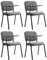 CLP 4er Set Stuhl Ken Mit Klapptisch Stoff I Gepolsterter Schulungsstuhl Mit Schreibtafel, Farbe:grau