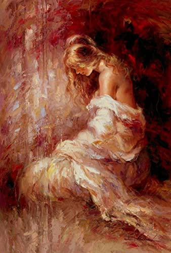 LIUWW Wohnkultur-Moderne nackte Frauen-Digitale Malerei für Erwachsene, Anfänger, digitales Ölgemälde, einschließlich Pinsel, Leinwand und Acrylfarbe (randlos) – 40 x 50 cm