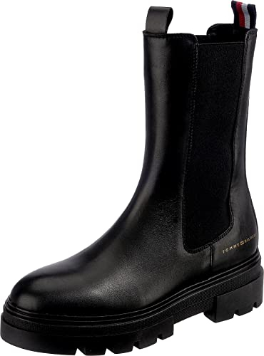 Tommy Hilfiger MONOCHROMATIC CHELSEA BOOT FW0FW06730, Donna, Nero (Black), 39 EU