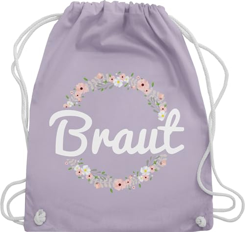 Shirtracer Turnbeutel Rucksack - JGA Junggesellenabschied Frauen - Braut Blumenkranz - Unisize - Pastell Lila - brautgeschenk brauttaschen bachelorette party bripe beutel brauttasche