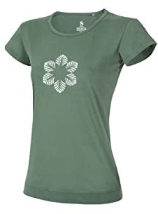 Ocun Damen Classic Organic Flower T-Shirt, Green Duck, S