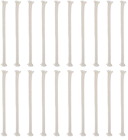 SWATOM 1/4 Round Cotton Oil Lamp Wicks 20 PCS for Tiki Torches,Alcohol Candle Burner,Lampberger Kerosene Lamp,Dietz Oil Lantern